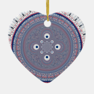 Hypnotic Symmetry: Abstract Geometric Art Ceramic Ornament