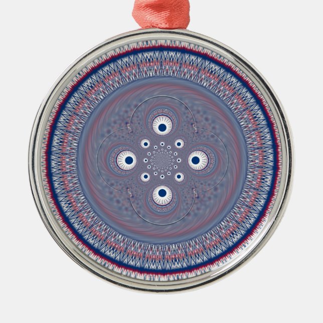Hypnotic Symmetry: Abstract Geometric Art Metal Ornament (Front)