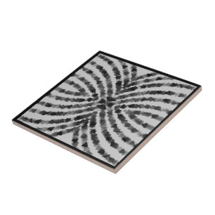 Hypnotic Translucent Black Grey Triangle Shapes Tile
