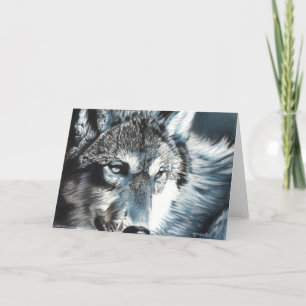 Hypnotic Wolf Greeting Card by Michaeline