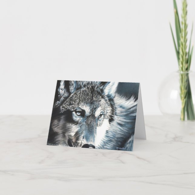 Hypnotic Wolf Greeting Card by Michaeline McDonald (Front)