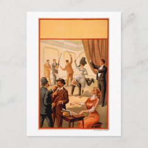 Hypnotist controlling room of People Theatre Postcard