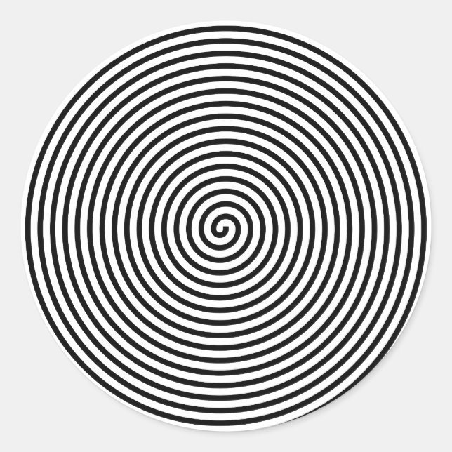 Hypnotized Black & Any Colour Classic Round Sticker (Front)