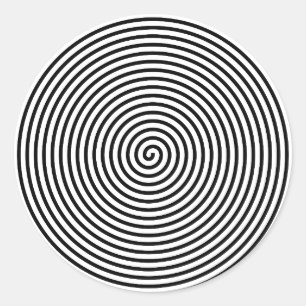 Hypnotized Black & Any Colour Classic Round Sticker
