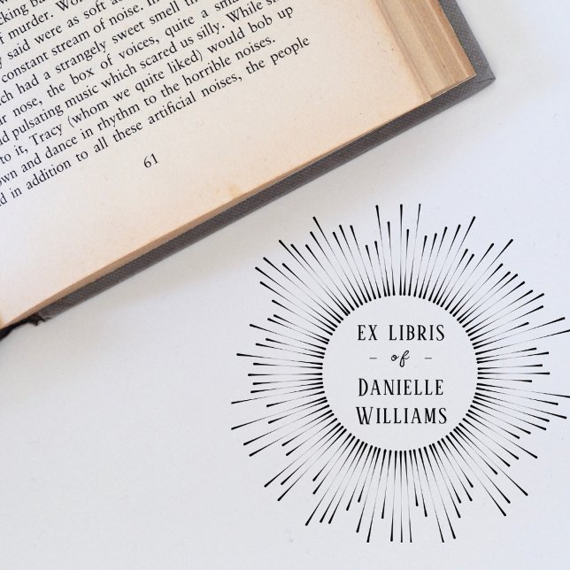 Hypnotizing Sun Rays Ex Libris Custom Name Book Self-inking Stamp (Creator Uploaded)