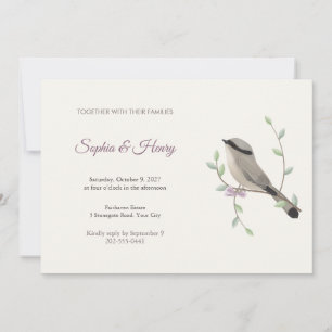Hypocolius Songbird Wedding Invitation