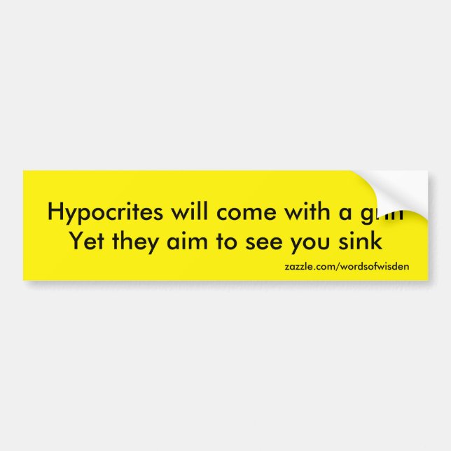 Hypocrites Bumper Sticker (Front)