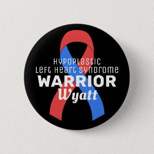 Hypoplastic Left Heart Syndrome Warrior Black 2 Inch Round Button