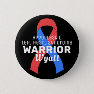 Hypoplastic Left Heart Syndrome Warrior Black 2 Inch Round Button