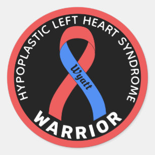 Hypoplastic Left Heart Syndrome Warrior Black Classic Round Sticker