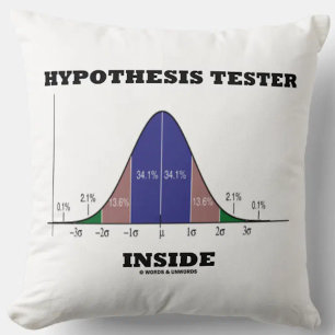 Hypothesis Tester Inside (Bell Curve Humour) Throw Pillow