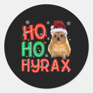 Hyraxmas Christmas Funny Cute Xmas Pajama Hyrax  Classic Round Sticker