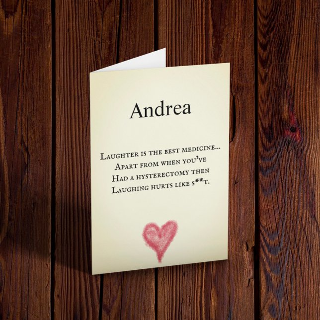 Hysterectomy Recovery Funny Customizable Card (Creator Uploaded)