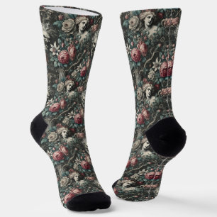 Hysteria Hides in the Blooms – Gothic Tapestry Socks