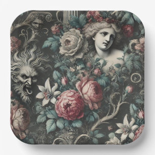 Hysteria Hides in the Blooms – Gothic Victorian Paper Plate