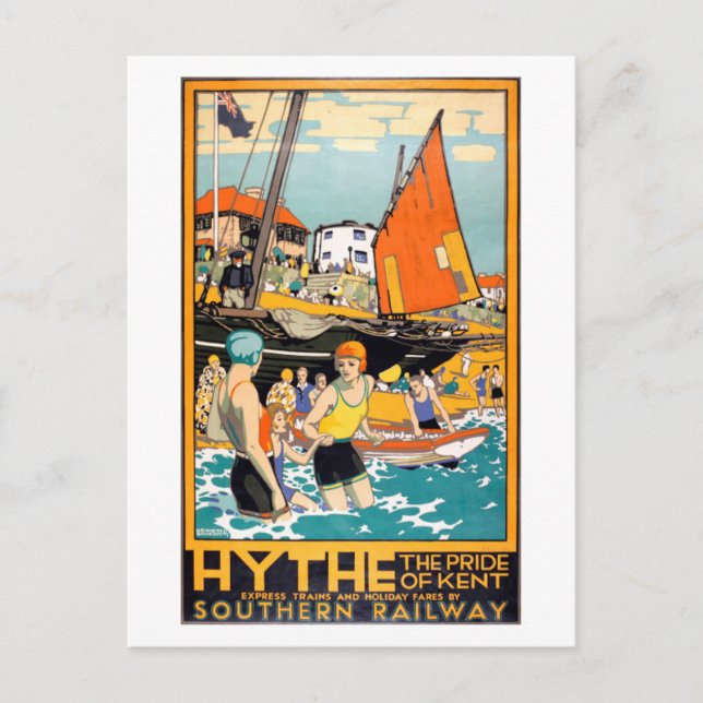 Hythe vintage railway poster postcard (Front)