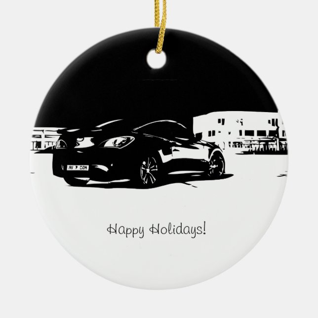 Hyundai Genesis Coupe Rear View Ceramic Ornament (Front)