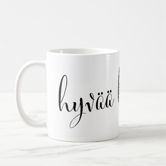 hyvää huomenta Good Morning Finnish Mug (Left)