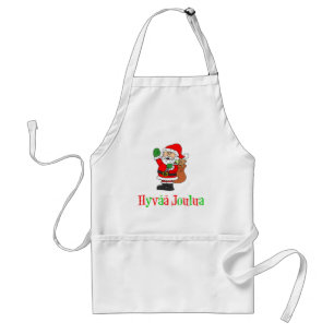 Hyvaa Joulua Finnish Christmas Santa Standard Apron