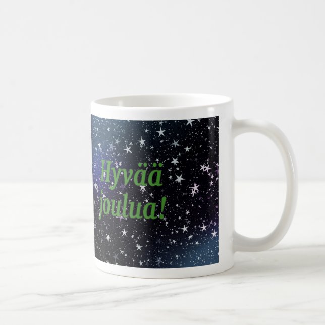 Hyvää joulua! Merry Christmas in Finnish gf Coffee Mug (Right)