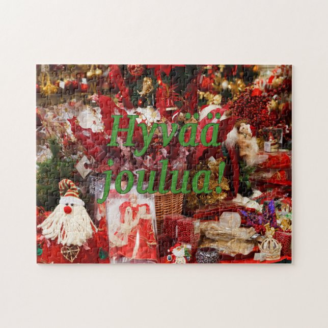 Hyvää joulua! Merry Christmas in Finnish gf Jigsaw Puzzle (Horizontal)