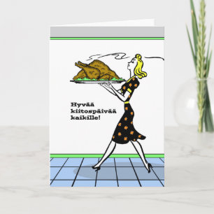 Hyvää kiitospäivää kaikille Finnish Thanksgiving Holiday Card