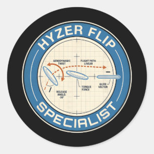 Hyzer Flip Specialist Disc Golf Technique Design Classic Round Sticker