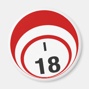 I18 bingo ball fridge magnet