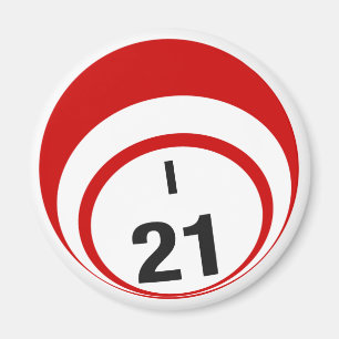 I21 bingo ball fridge magnet