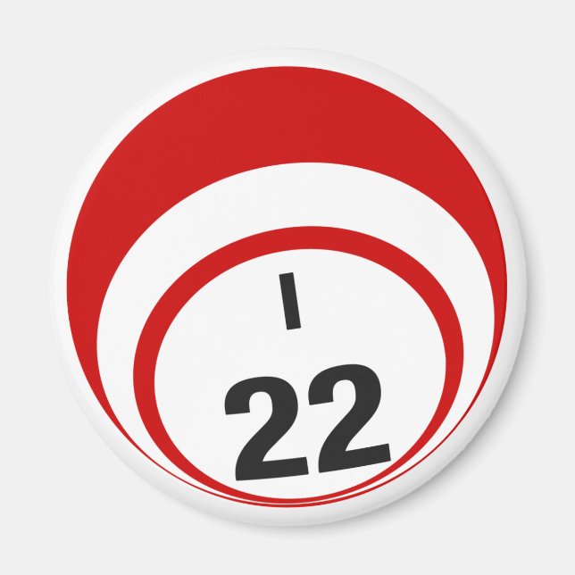 I22 bingo ball fridge magnet (Front)