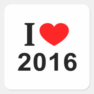 I ❤️ 2016 I LOVE 2016 I HEART 2016 SQUARE STICKER