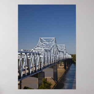 I-20 Highway bridge across Mississippi River, Poster