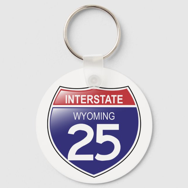 I-25 Wyoming Keychain (Front)