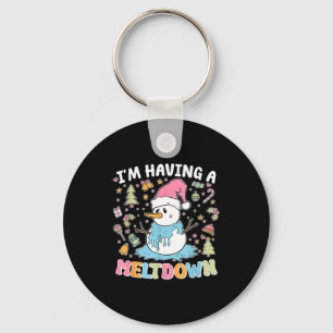 I'm Having A Meltdown Melting Ice Cream Snowma Keychain