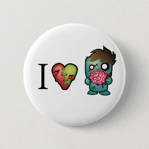I <3 Brains- Zombies Are Everywhere! 2 Inch Round Button