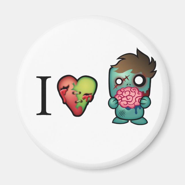 I <3 Brains- Zombies Are Everywhere! Magnet (Front)