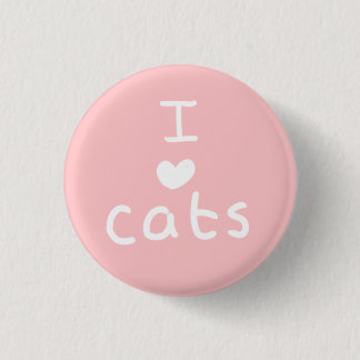 i <3 cats badge 1 inch round button