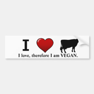 I <3 Cows (Animal Rights design by Marlaina Bumper Sticker