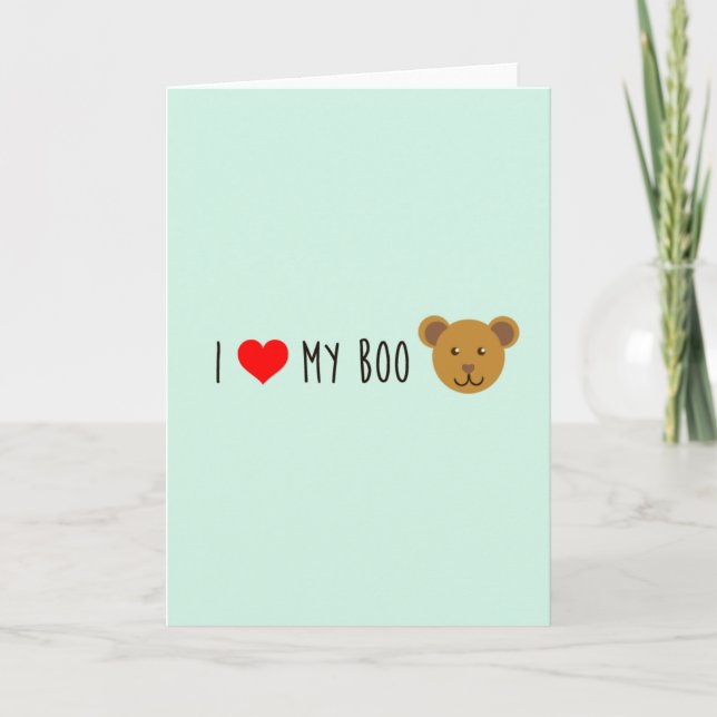 I <3 Ma carte de voeux d'ours (Devant)