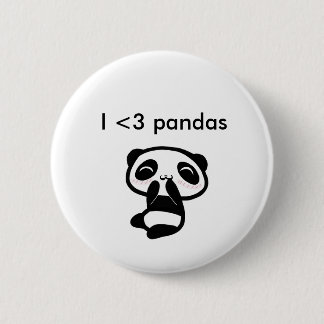 I <3 pandas 2 inch round button