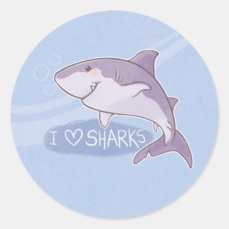 I <3 Sharks: Great White Classic Round Sticker