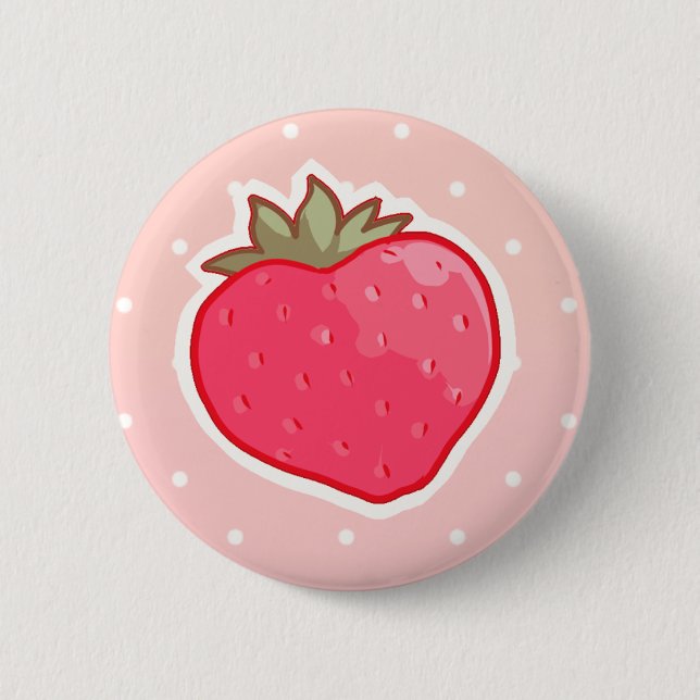 I <3 Strawberry 2 Inch Round Button (Front)