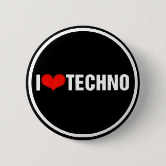I <3 Techno 2 Inch Round Button