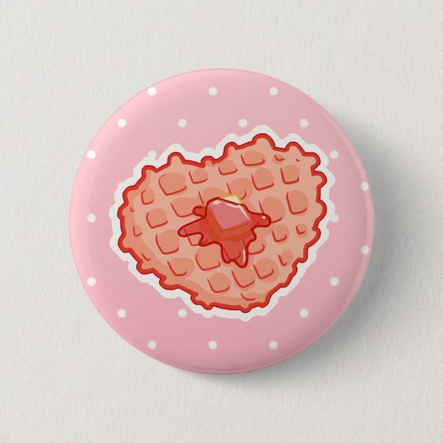 I <3 Waffle 2 Inch Round Button (Front)