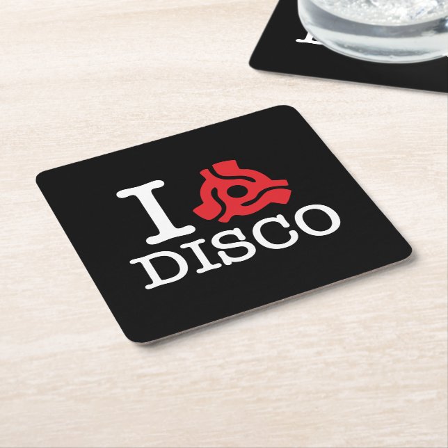 I 45 Adapter Disco Square Paper Coaster (Angled)