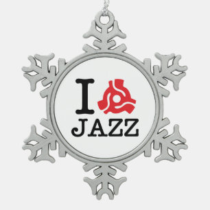 I 45 Adapter Jazz Snowflake Pewter Christmas Ornament
