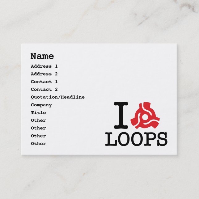 I 45 Adapter Loops Business Card (Front)