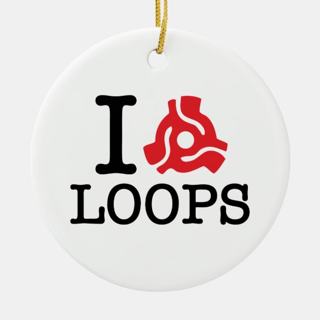 I 45 Adapter Loops Ceramic Ornament (Front)