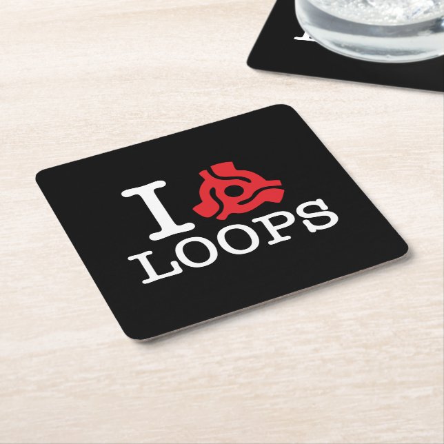 I 45 Adapter Loops Square Paper Coaster (Angled)