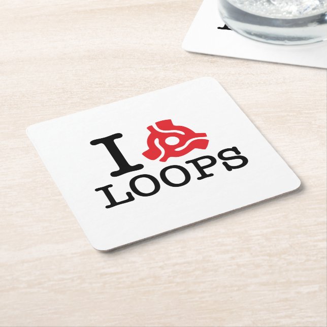 I 45 Adapter Loops Square Paper Coaster (Angled)